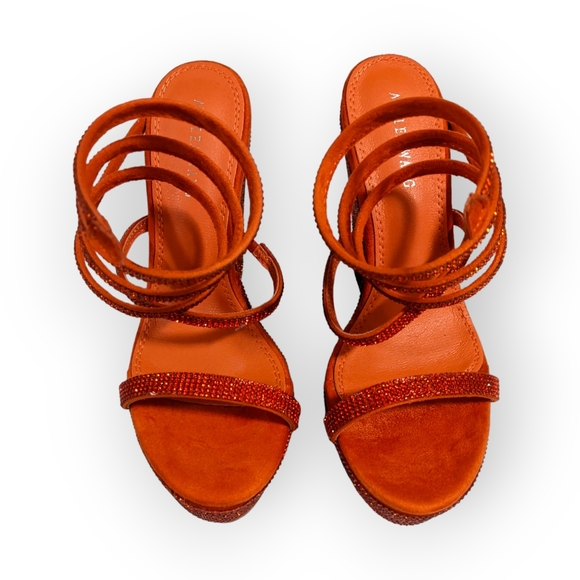 Azalea Wang Orange Cosmo Platform Wedge Sandal, 7M - Picture 6 of 13